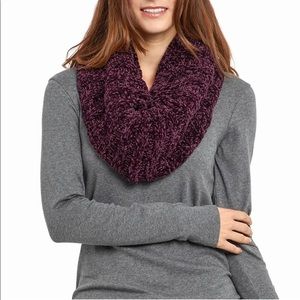 Peace & Pearls Chenille Twist Scarf Wine Color OS